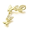 Rack Plating Brass Micro Pave Clear Cubic Zirconia Pendants KK-M309-14G-2