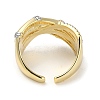 Rack Plating Brass Micro Pave Cubic Zirconia Cuff Finger Rings for Women RJEW-C114-16H-G-3