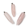 Natural Rose Quartz Pointed Pendants G-F820-12V-1