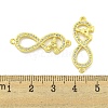 Rack Plating Brass Micro Pave Clear Cubic Zirconia Infinity with Tower Links KK-B091-48G-01-3