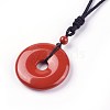 Adjustable Natural Red Jasper Pendant Necklaces NJEW-A125-C08-2