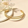 304 Stainless Steel Open Cuff Bangles for Women BJEW-Z083-02G-08-2