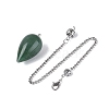 Natural Green Aventurine Dowsing Pendulum Pendants AJEW-N005-02F-2