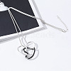 Alloy Couple Heart Pendant Round Snake Chain Necklaces for Women FS-WG2D0F8-01-1