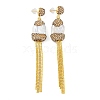 Rack Plating Brass With Pearl Handmade Indonesia Stud Earrings. Long-Lasting Plated EJEW-U010-03A-G-1