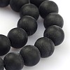 Frosted Glass Round Bead Strands GLAA-J079-02-8mm-1