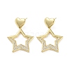 Rack Plating Brass Micro Pave Cubic Zirconia Studs Earrings EJEW-B047-03G-04-1