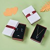 Kraft Cotton Filled Rectangle Cardboard Jewelry Set Boxes with Bowknot X-CBOX-N006-03-6