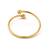 Ion Plating(IP) 304 Stainless Steel Wire Wrapped Open Cuff Ring for Women RJEW-E066-12G-3