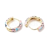 Flower Enamel Hoop Earrings EJEW-G290-02G-B-2