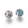 Brass Micro Pave Cubic Zirconia Beads LS-ZIRC-F098-02P-8mm-2