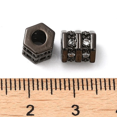 Rack Plating Brass Cubic Zirconia Beads KK-Z033-27-1