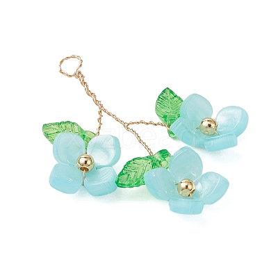 Plastic with Acrylic & Copper Wire Pendants PALLOY-JF03601-02-1