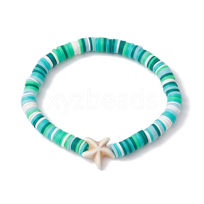 12Pcs 12 Color Polymer Clay Heishi Surfer Stretch Bracelets Set BJEW-JB10011-1