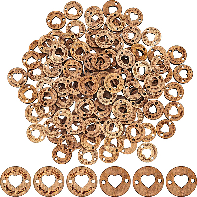 Undyed Wood Connectors Charms WOOD-BC0001-06-1