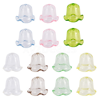 28Pcs 7 Colors Acrylic Bead Caps for Wind Chimes Making TACR-TA0001-70-1