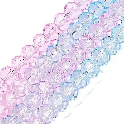 Transparent Painted Glass Beads Strands DGLA-A034-T8mm-A22-1