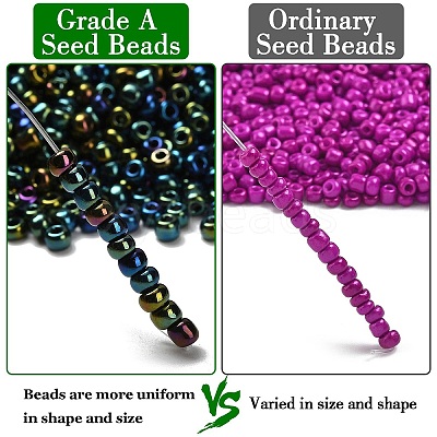 FGB 8/0 Grade A Round Glass Seed Beads SEED-Q008-3mm-F605-1