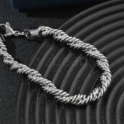 6MM 304 Stainless Steel Round Rope Chain Bracelets SA-CBA2696-25P-1