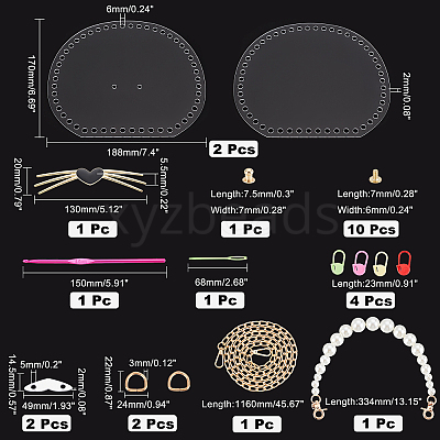 DIY Purse Making Kit DIY-WH0019-36-1