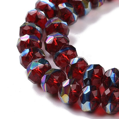 Transparent Electroplate Glass Beads Strands GLAA-F122-02A-1