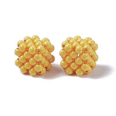 Handmade Opaque Plastic Woven Beads KY-P015-06B-1