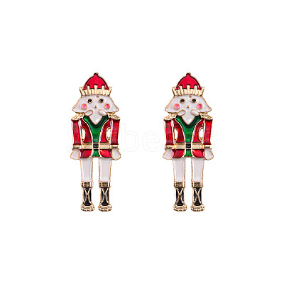 Cartoon Soldier Shape Alloy Enamel Stud Earrings FS-WGA682D-07-1