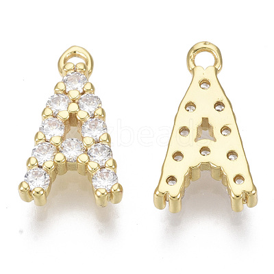 Brass Micro Pave Cubic Zirconia Charms KK-T060-05-G-NF-1