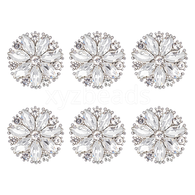6Pcs 1-Hole Zinc Alloy Shank Buttons BUTT-PH0001-52G-03-1