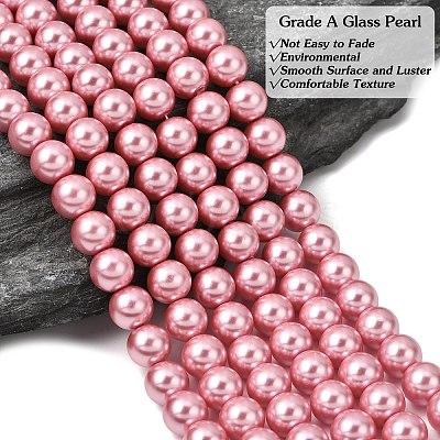 Eco-Friendly Dyed  Glass Pearl Round Beads Strands HY-A002-8mm-RB109-1