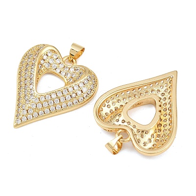 Mother's Day Brass Cubic Zirconia Pendants KK-L251-07G-04-1