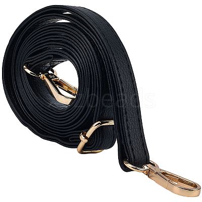 1Pc Black PU Imitation Leather Adjustable Bag Straps AJEW-CL0002-19KCG-1