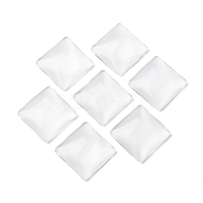 Transparent Glass Square Cabochons X-GGLA-A001-25mm-1