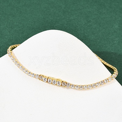 925 Sterling Silver Micro Pave Cubic Zirconia Tennis Bracelets for Women BJEW-C117-01A-G02-1