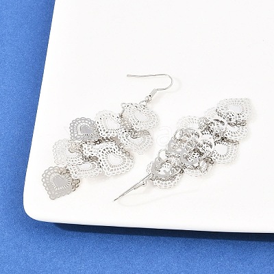 Brass Dangle Earrings EJEW-B157-02A-P-1