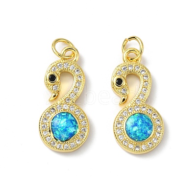 Brass Micro Pave Cubic Zirconia Pendants KK-A197-13G-1