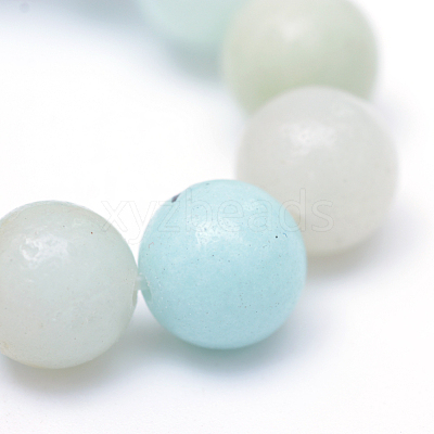 Round Natural Grade A Amazonite Bead Strands X-G-R345-8mm-16-1