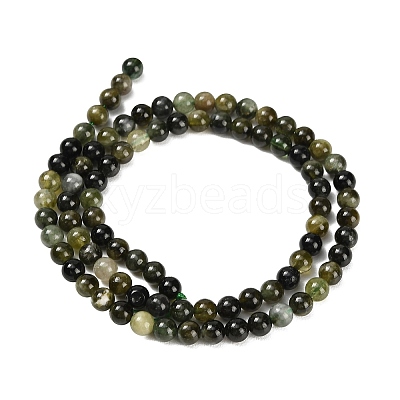 Natural Green Tourmaline Beads Strands G-P627-4mm-03-1