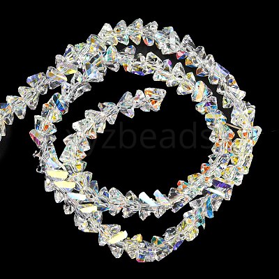Electroplate Transparent Glass Beads Strands X-EGLA-P052-02A-AB01-1