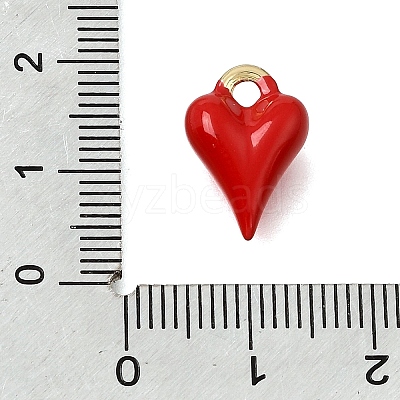 Heart Brass Enamel Charms KK-CBAEEA8-35G-1