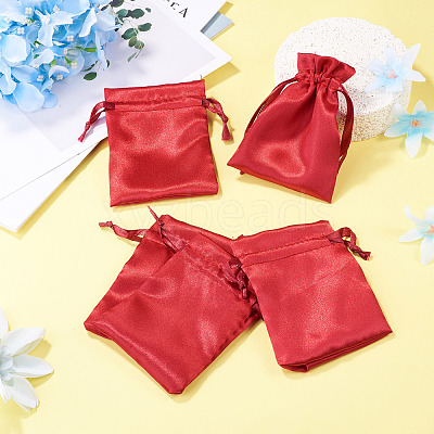 10Pcs Brocade Good Luck Fortune Drawstring Gift Blessing Bags PAAG-TADJ0001-01G-1