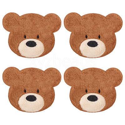 Computerized Embroidery Polyester with Fur Iron on/Sew on Patches DIY-WH0671-397A-1