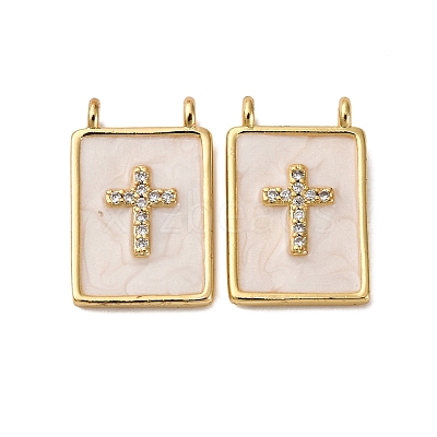 Brass Micro Pave Cubic Zirconia Pendants KK-D390-27G-07-1