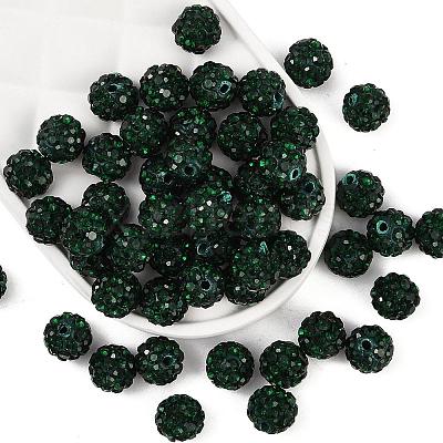 Polymer Clay Rhinestone Beads RB-H284-6MM-Half-205-1