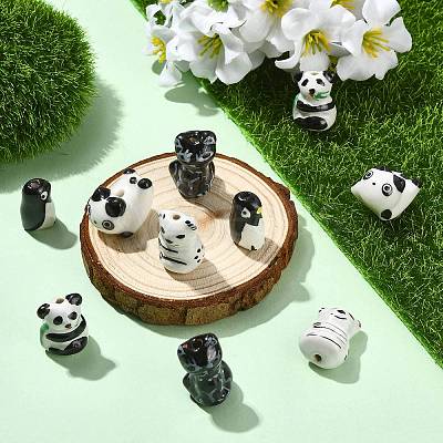 10Pcs 5 Styles Handmade Porcelain Beads PORC-CJ0001-41-1
