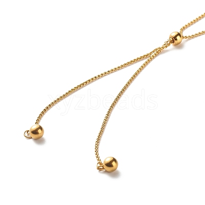 Round Beads Lariat Necklace for Girl Women NJEW-JN03709-1