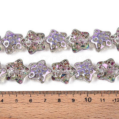 Electroplate Transparent Glass Beads Strands EGLA-N020-02D-1