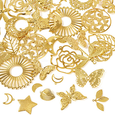 38Pcs 19 Styles Iron Pendants IFIN-TA00001-78-1
