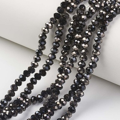 Electroplate Opaque Glass Beads Strands EGLA-A034-P1mm-P01-1