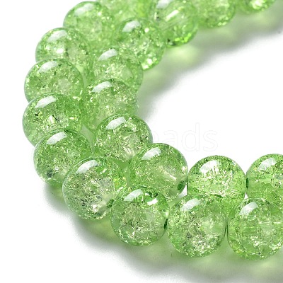 Spray Painted Crackle Glass Beads Strands CCG-Q001-10mm-11-1